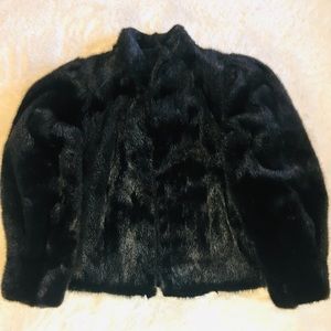 Genuine Mink fur Bubble Fluffy long sleeves coat